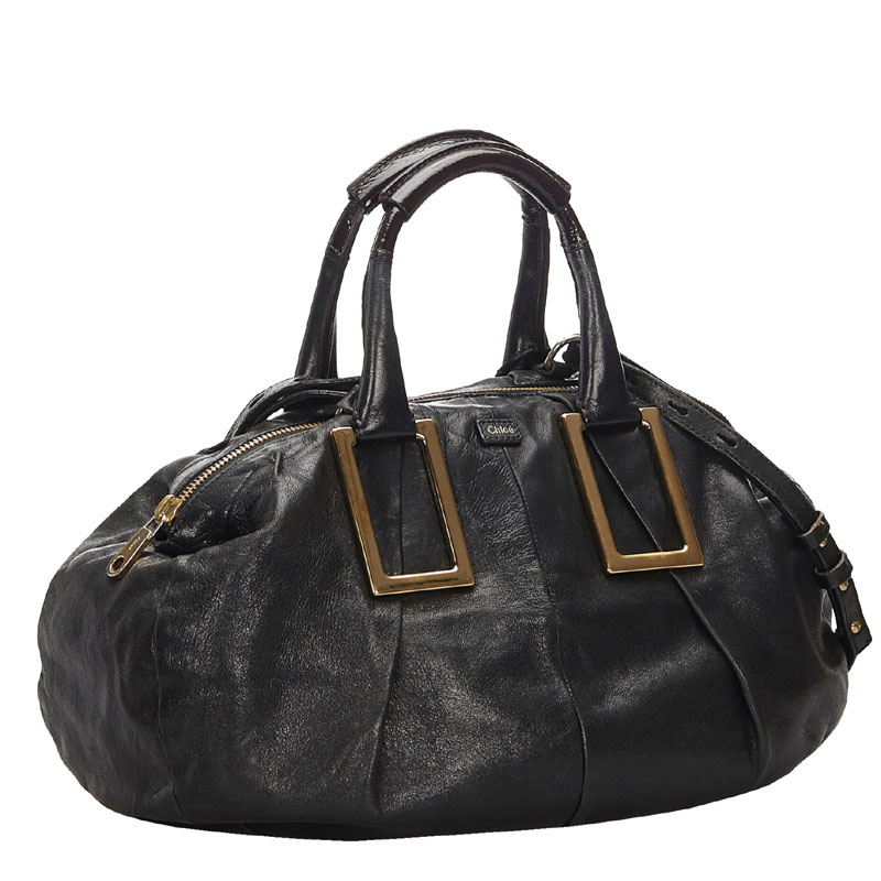 

Chloe Black Leather Ethel Satchel