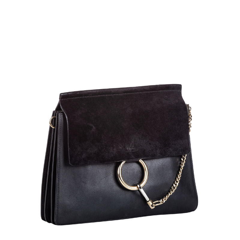 

Chloe Black Suede And Leather Faye Shoulder Bag