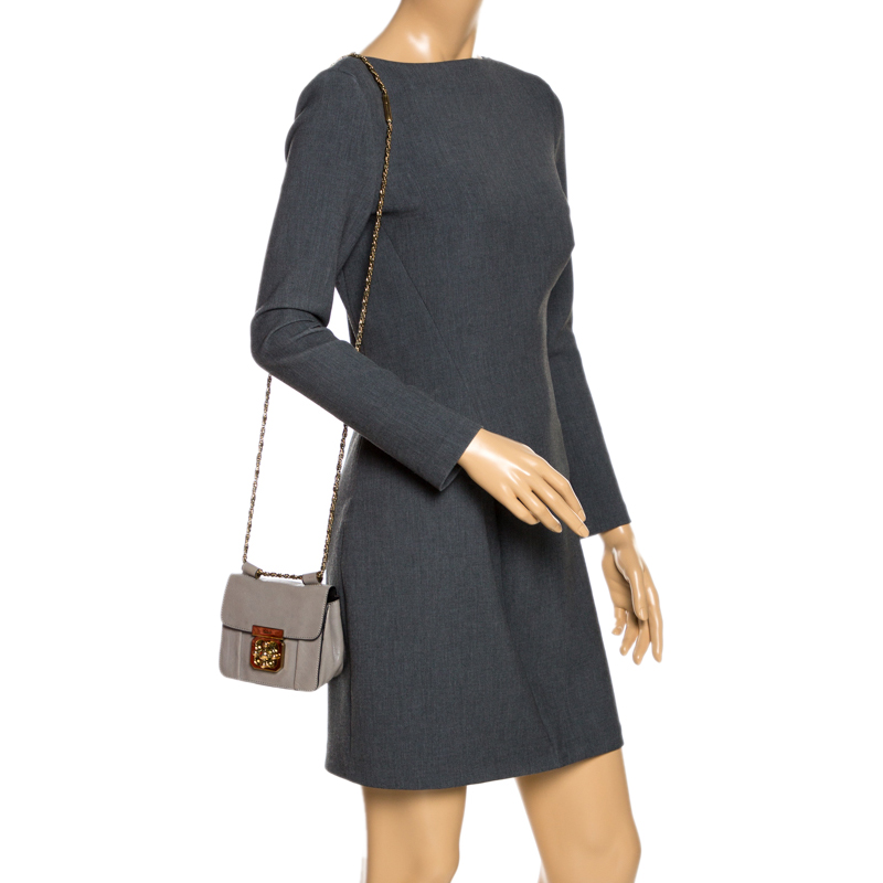 

Chloe Grey Leather Mini Elsie Crossbody Bag