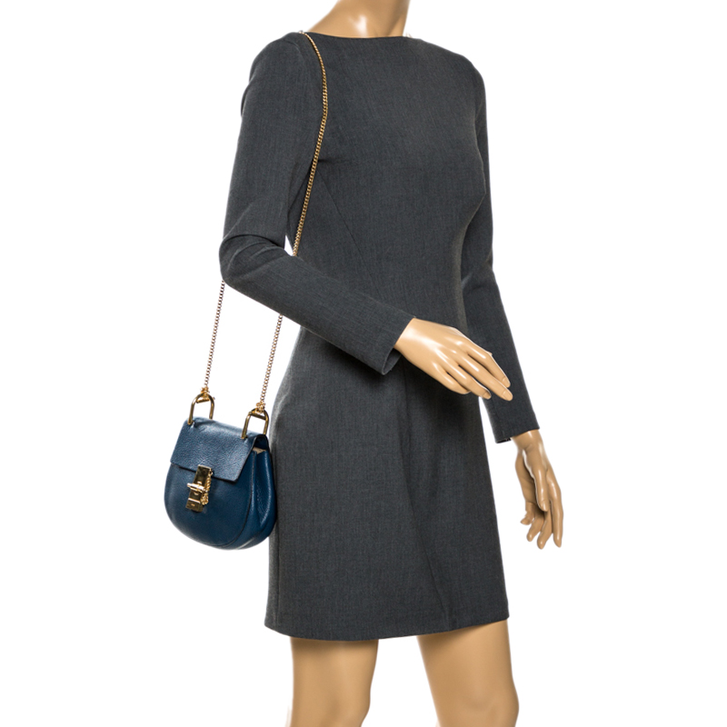 

Chloe Dark Blue Leather  Drew Shoulder Bag