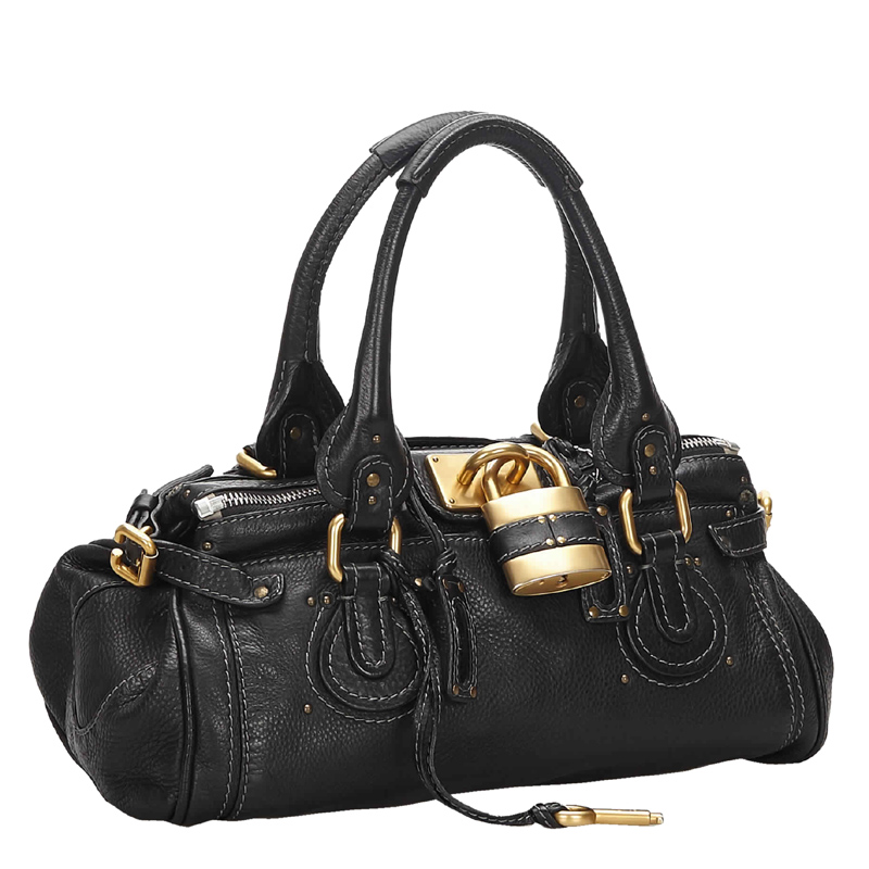 

Chloe Black Leather Paddington Satchel Bag