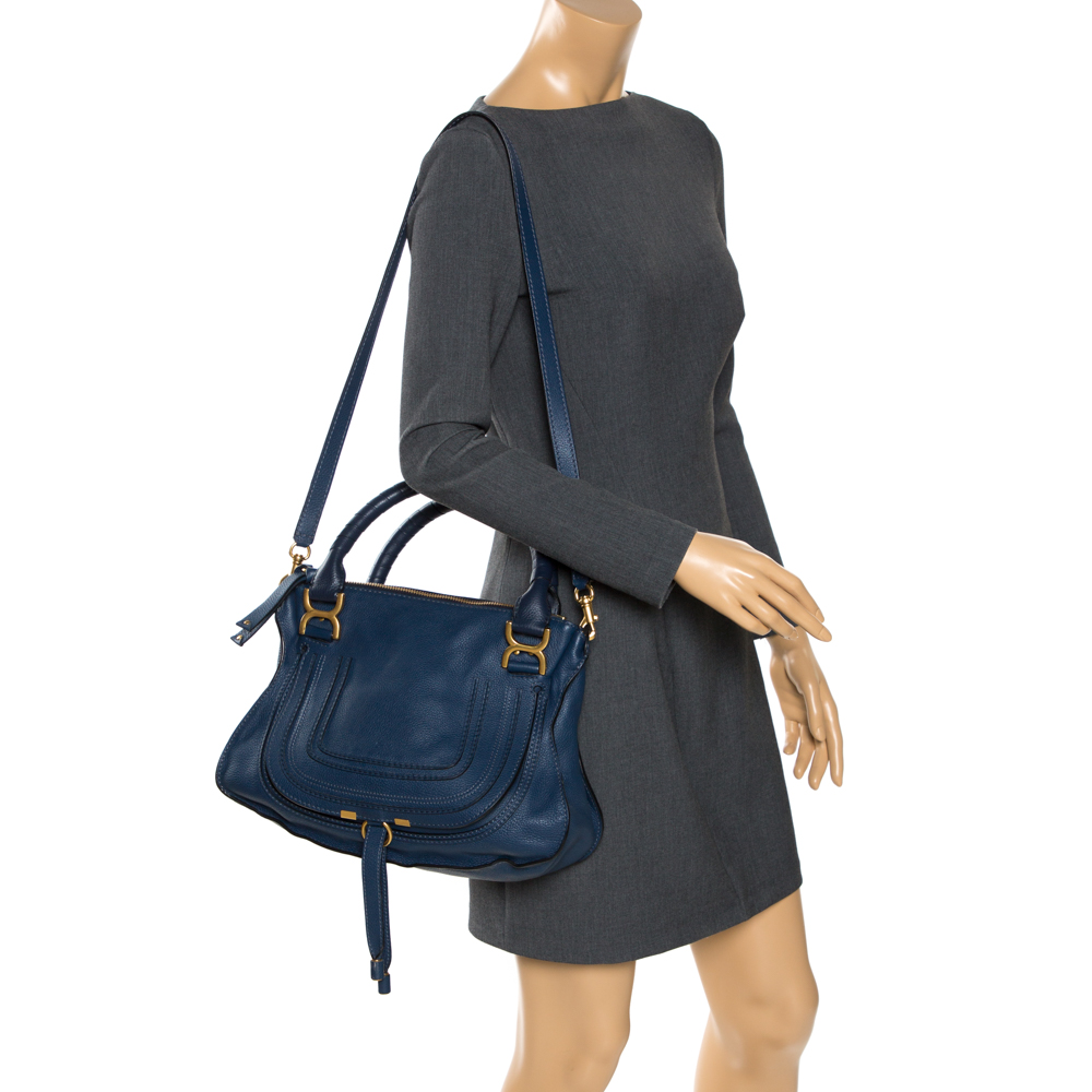 

Chloe Blue Leather Medium Marcie Shoulder Bag