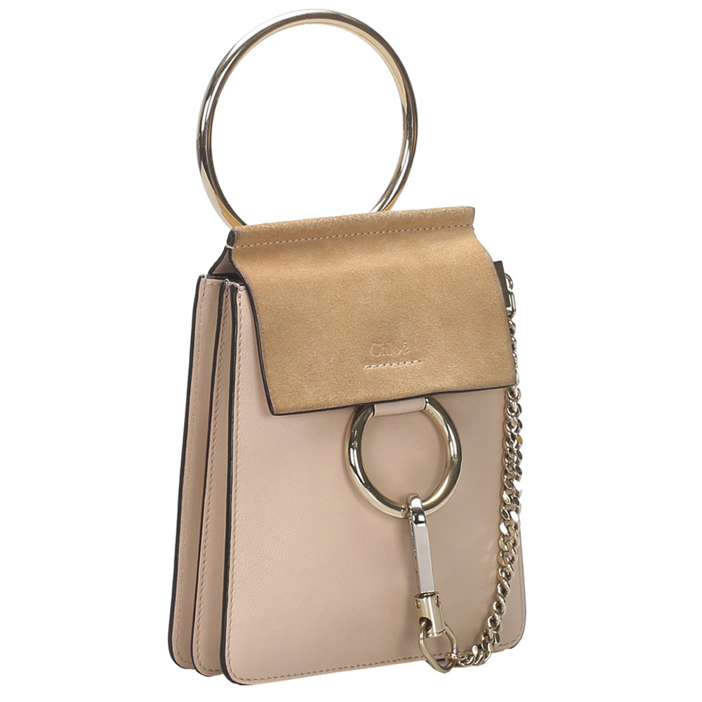 

Chloe Brown/Beige Leather Suede Mini Faye Bracelet Crossbody Bag