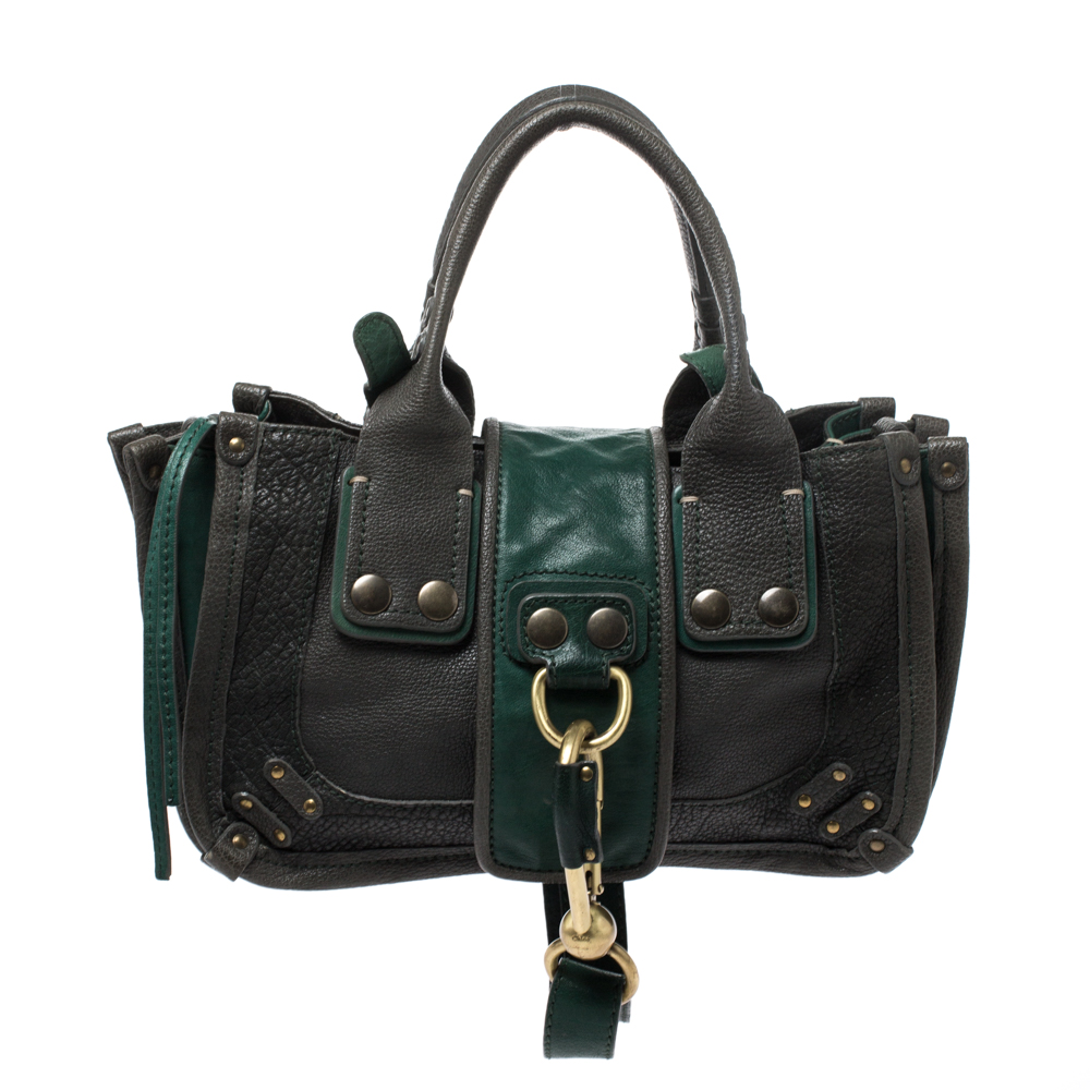 Pre Owned Chloe Olive Green Leather Satchel