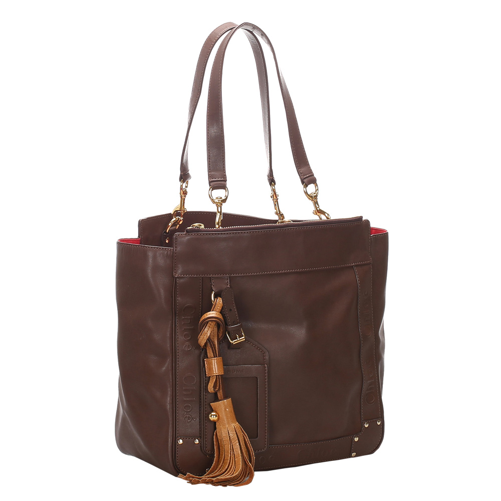 

Chloe Brown Leather Eden Tote Bag