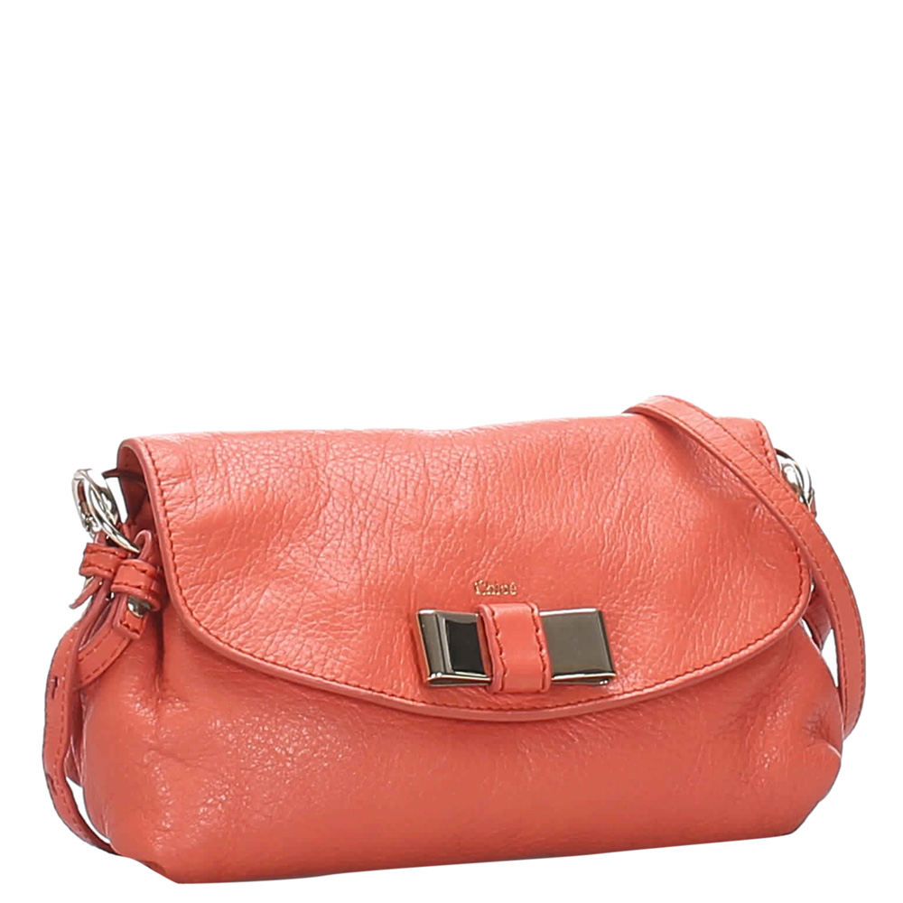 

Chloe Orange Leather Lily Shoulder Bag