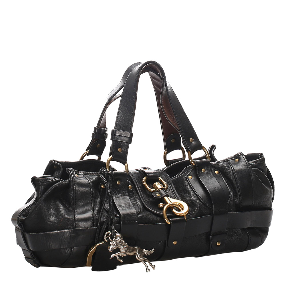 

Chloe Black Leather Leather Kerala Equipped Satchel Bag