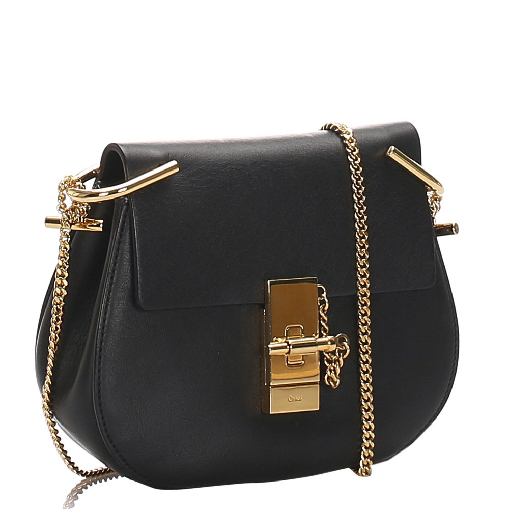 

Chloe Black Calfskin Leather Medium Drew Crossbody Bag