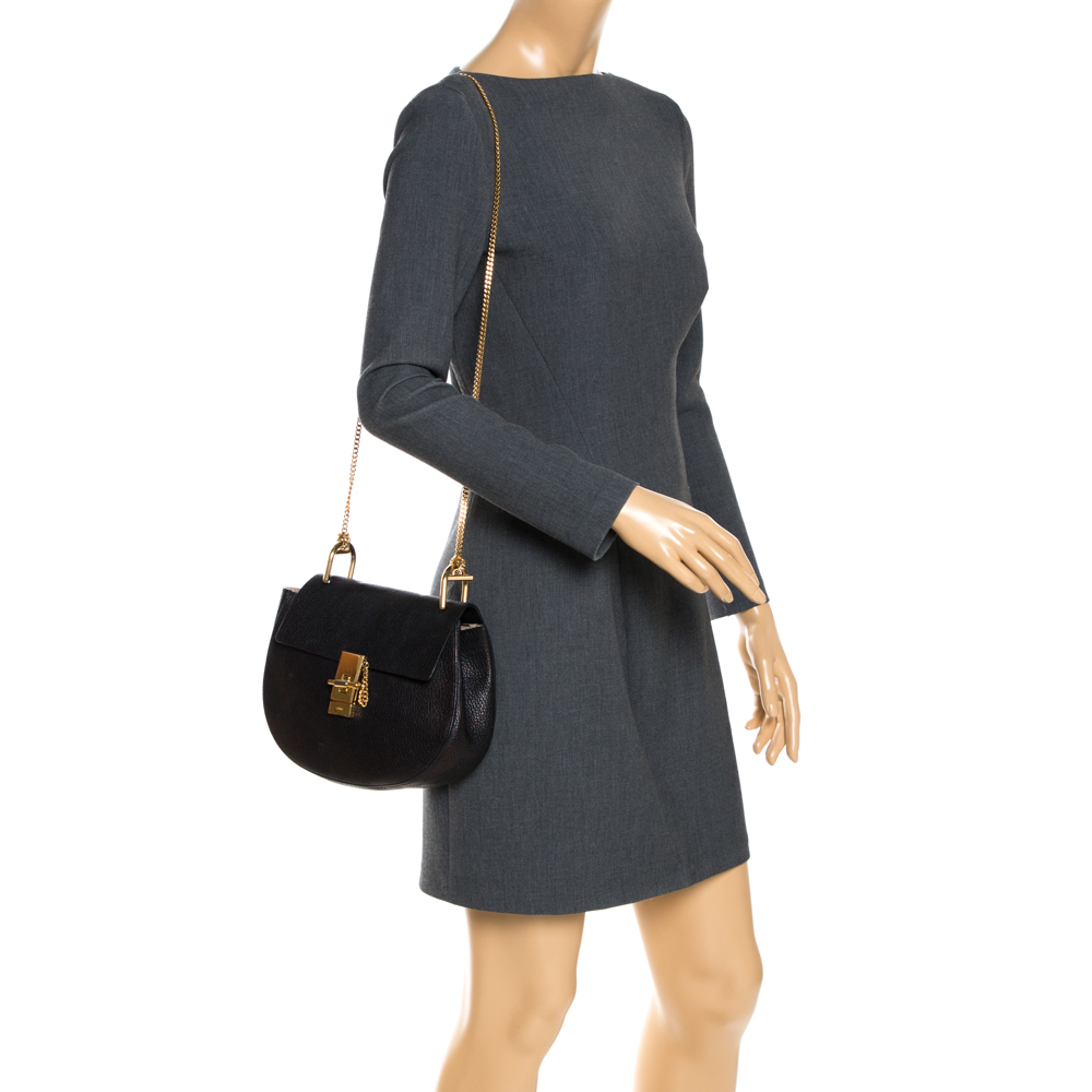 

Chloe Black Leather Medium Drew Shoulder Bag