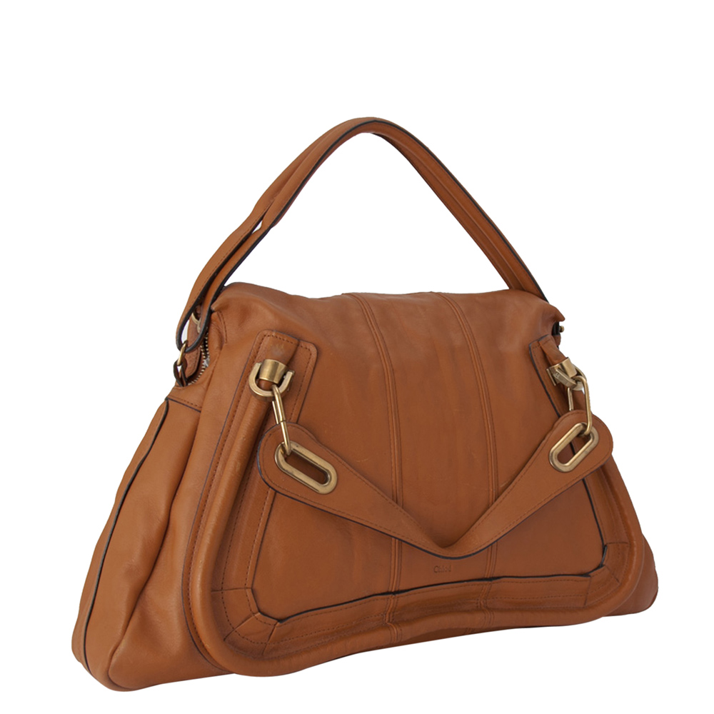 

Chloe Brown Leather Paraty Satchel Bag