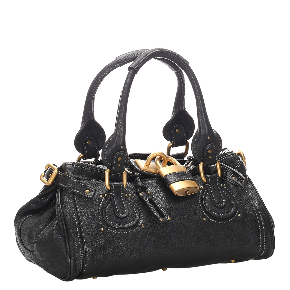 

Chloe Black Leather Paddington Satchel Bag