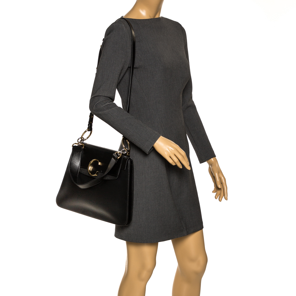 

Chloe Black Leather Medium C Shoulder Bag