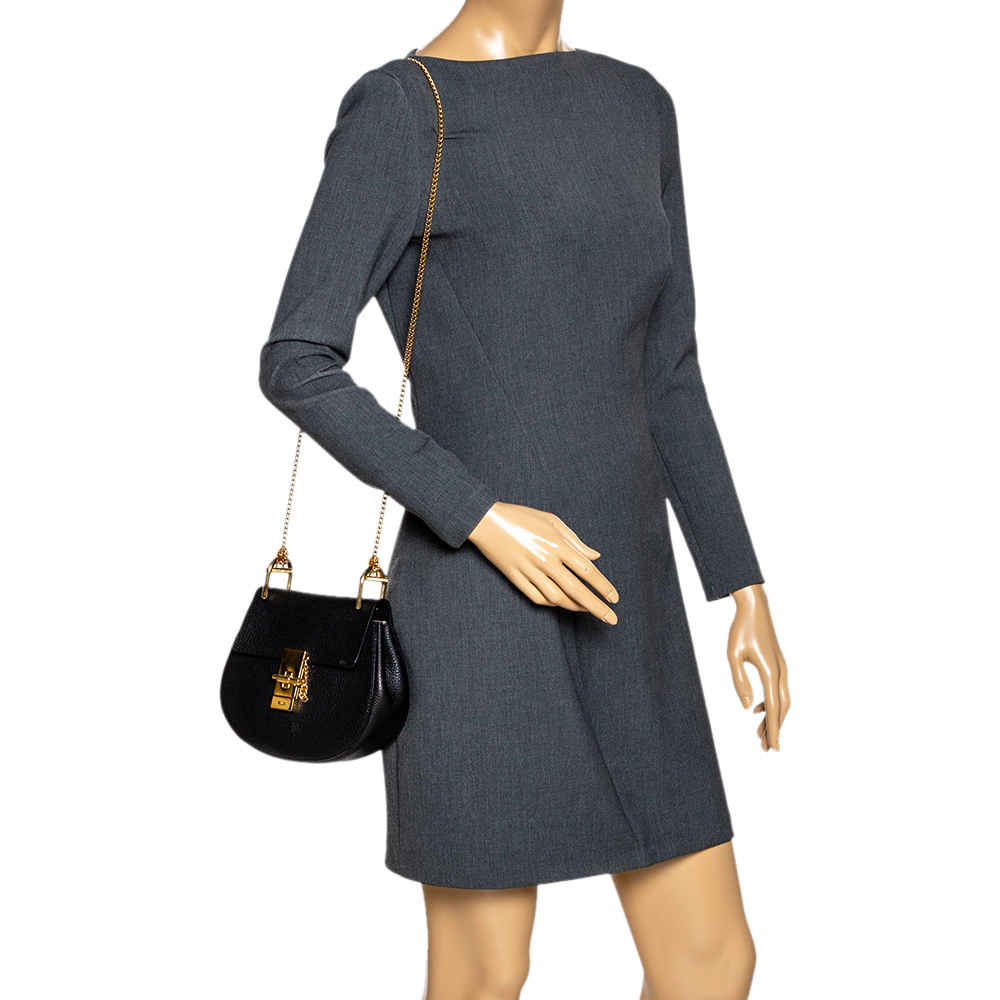 

Chloe Black Leather Mini Drew Shoulder Bag