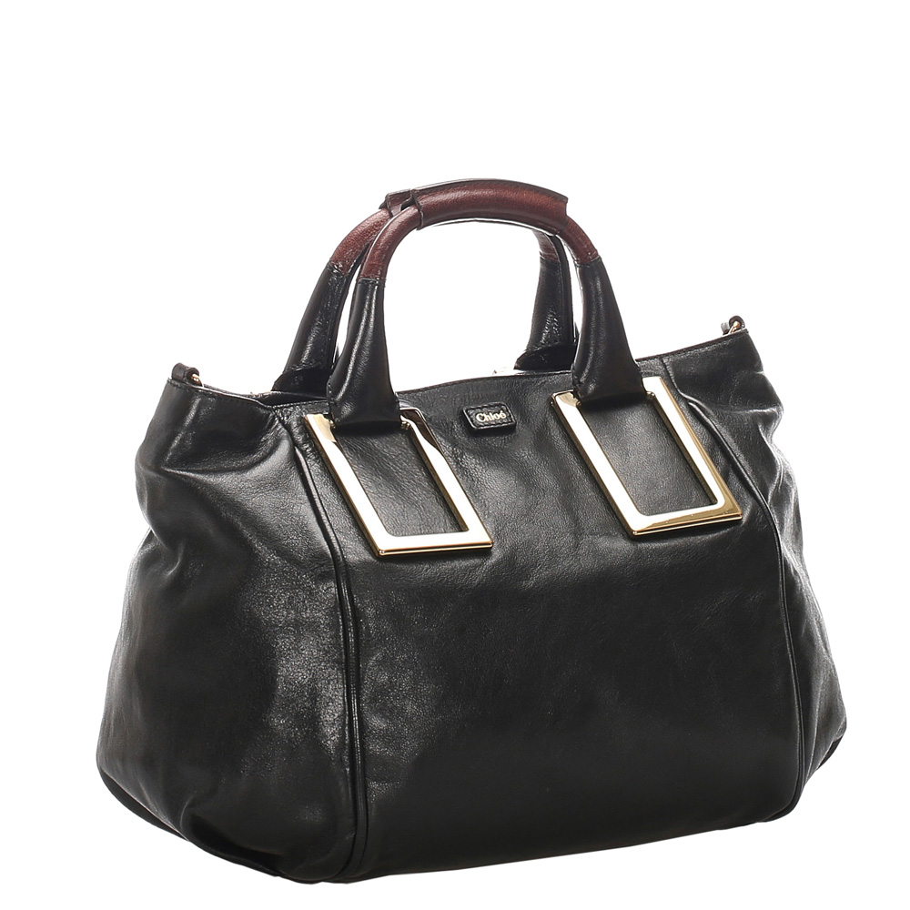 

Chloe Black Leather Ethel Satchel