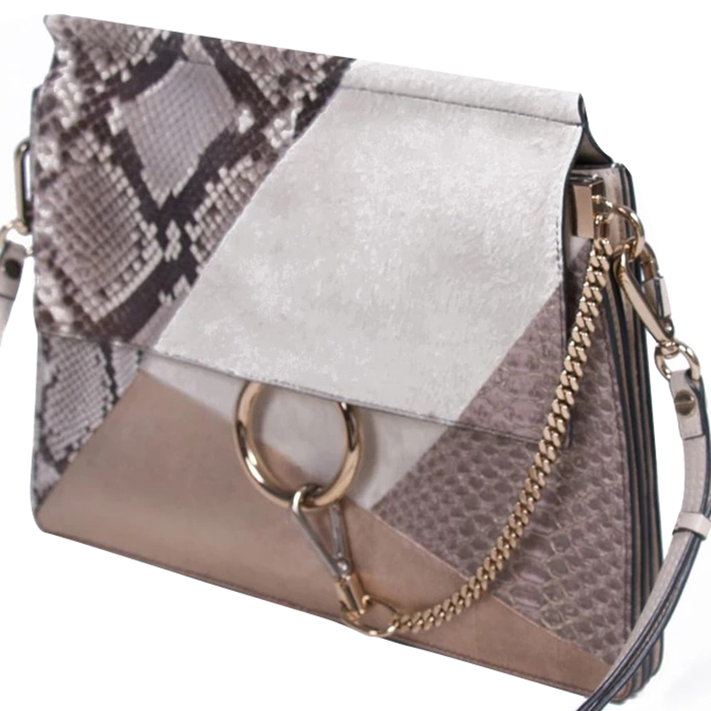 

Chloe Multicolor Calf Hair/Python Patchwork Medium Faye Shoulder Bag