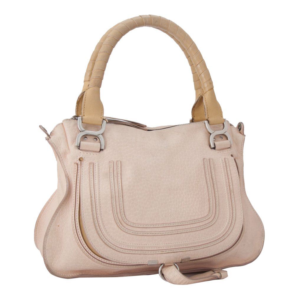 

Chloe Pink/Light Pink Marcie Leather Satchel Bag