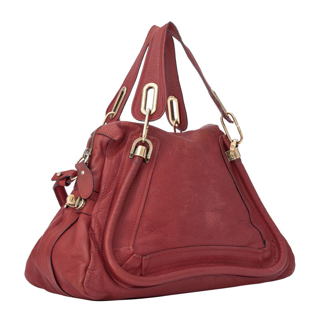 

Chloe Red Medium Paraty Leather Satchel Bag