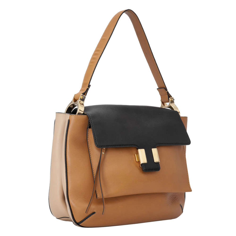 

Chloe Brown/Black Amelia Leather Shoulder Bag