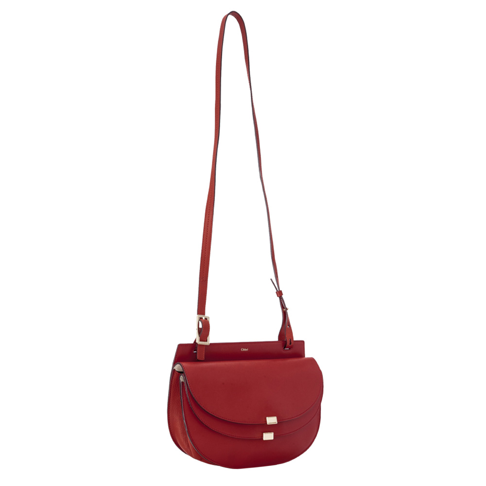 

Chloe Red Leather Georgia Crossbody Bag