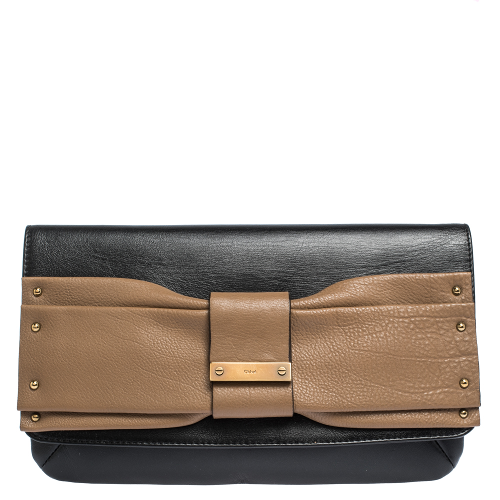 chloe black clutch