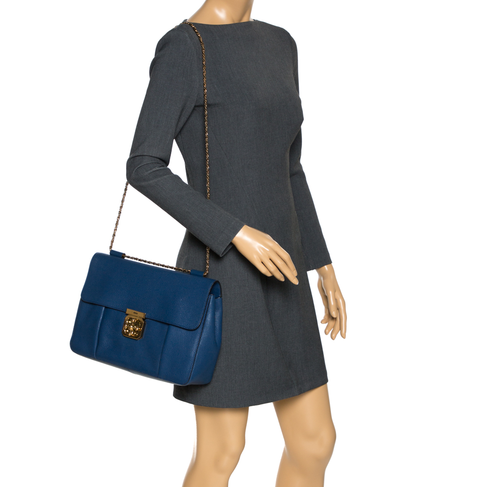 

Chloe Blue Leather Large Elsie Shoulder Bag