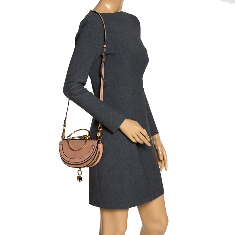 

Chloe Beige Leather Small Nile Bracelet Minaudiere Bag