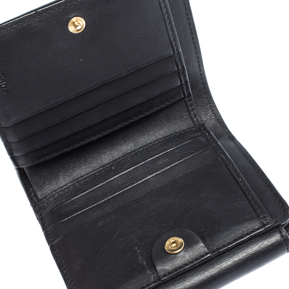 

Chloe Dark Blue Leather Drew Compact Wallet