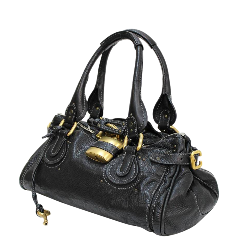 

Chloe Black Leather Paddington Satchel Bag