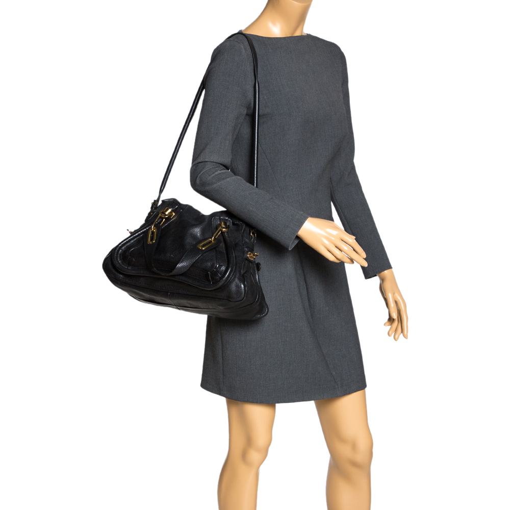

Chloe Black Leather Medium Paraty Shoulder Bag