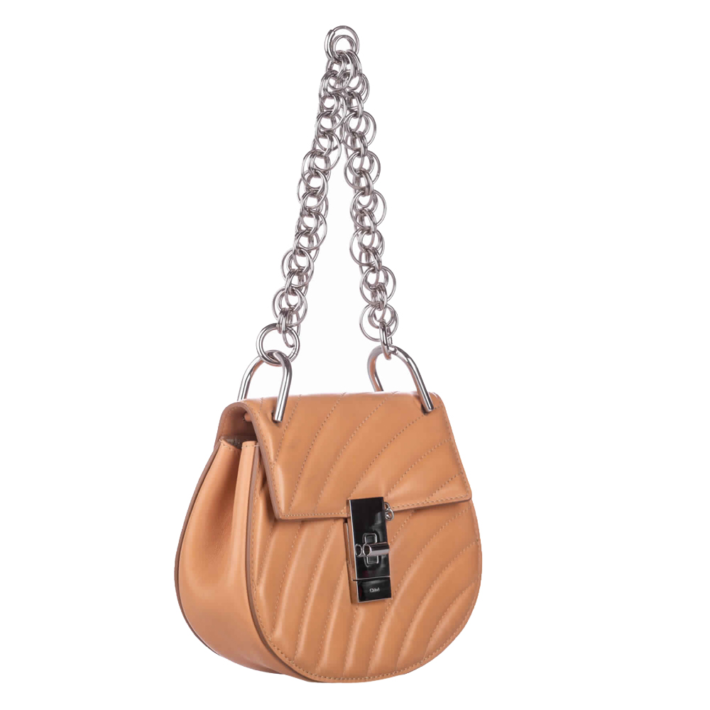 

Chloe Brown/Light Brown Leather Mini Drew Bijou Crossbody Bag