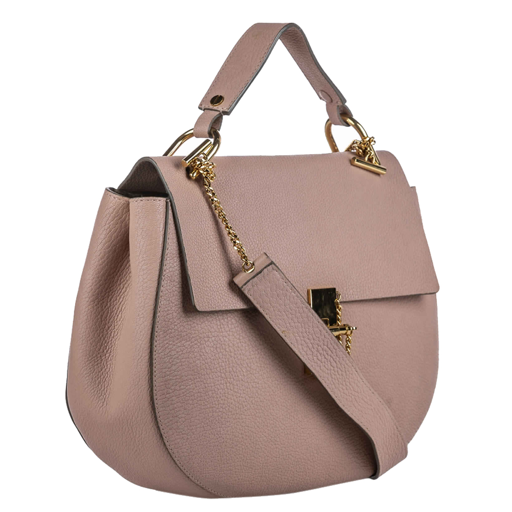 

Chloe Light Pink/ Pink Lambskin Leather Large Drew Bag