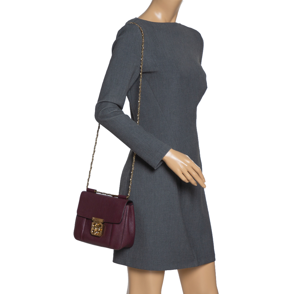 

Chloe Burgundy Leather Small Elsie Shoulder Bag