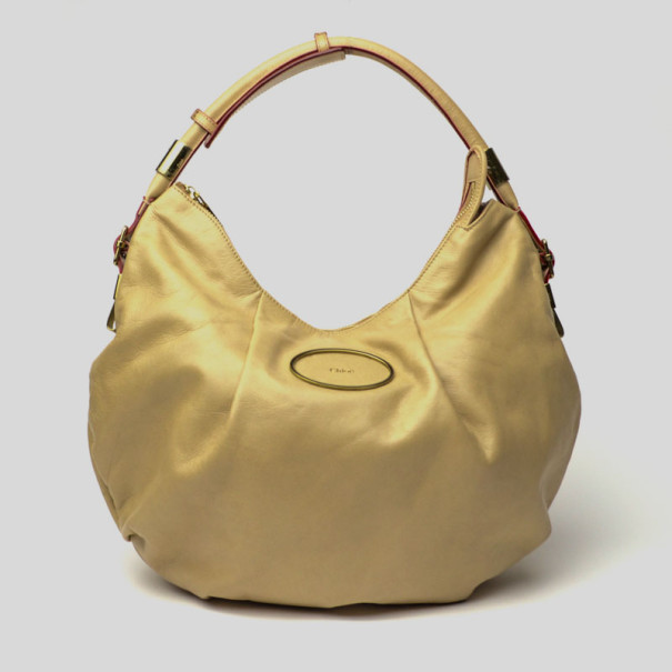 Pre Owned Chloé Gold Leather Large Ethel Hobo