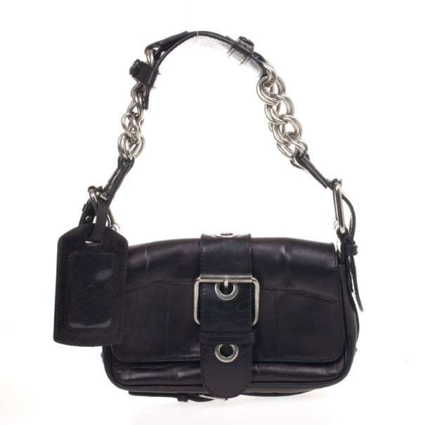 Pre Owned Chloe Black Leather Shoulder Bag