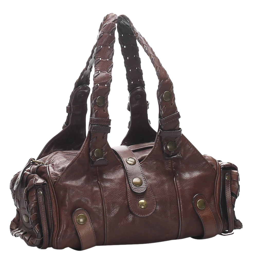 

Chloe Brown/Dark Brown Leather Silverado Shoulder Bag