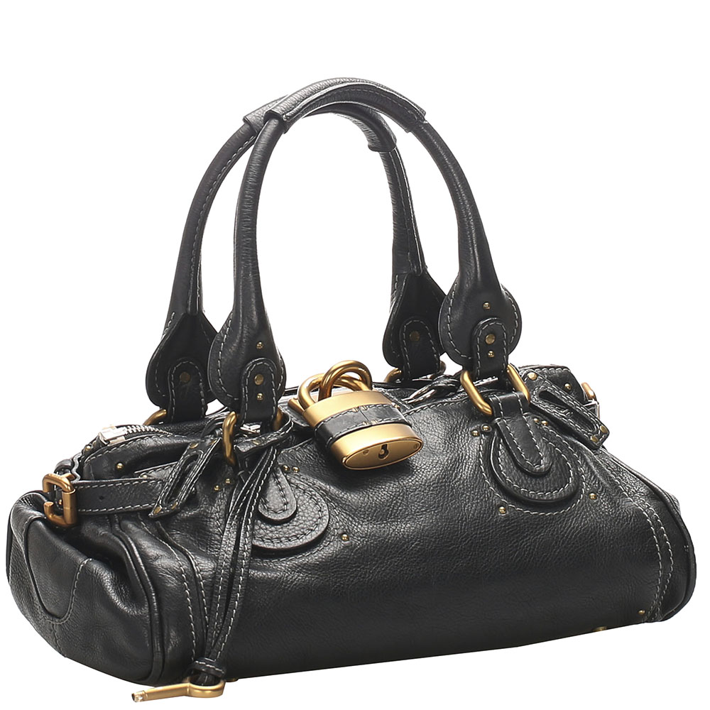 

Chloe Black Leather Paddington Satchel Bag