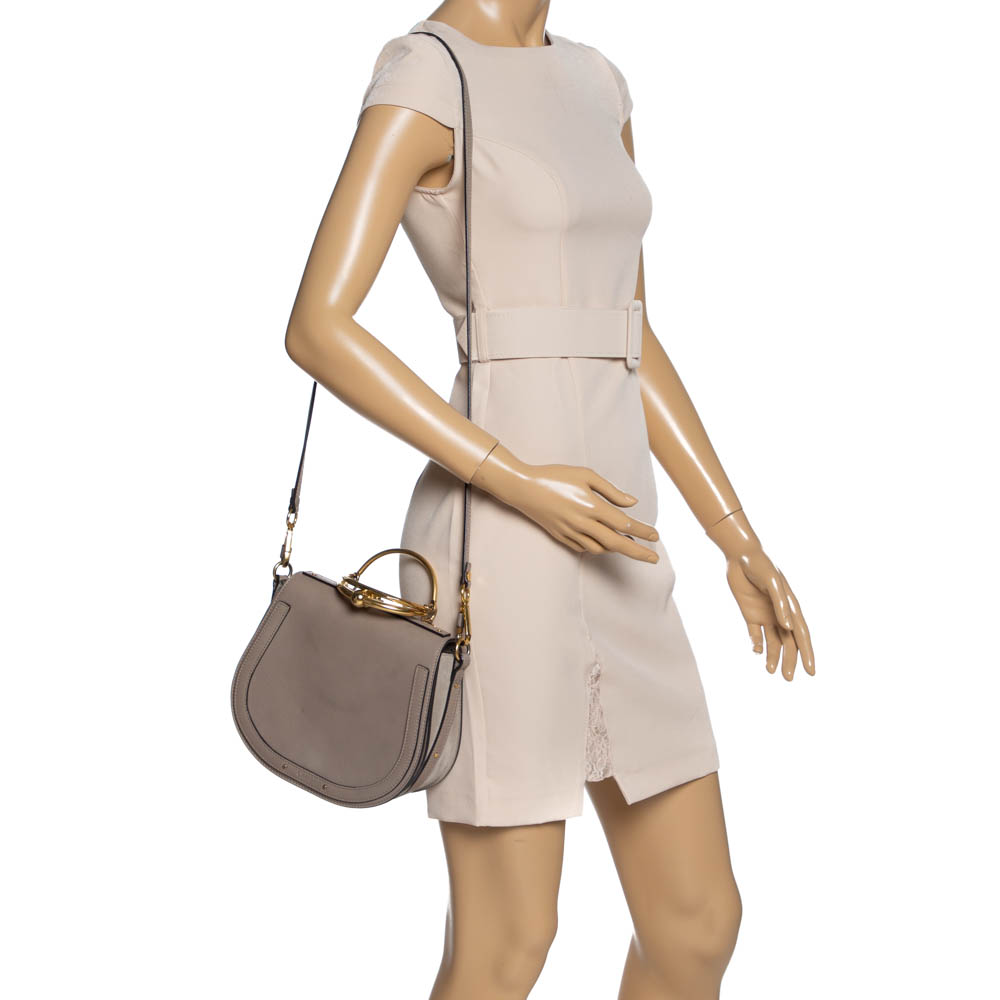 

Chloe Taupe Leather Medium Nile Bracelet Shoulder Bag, Grey