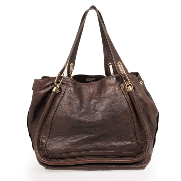 مملوكة مسبقًا Chloe Brown Leather Paraty Tote