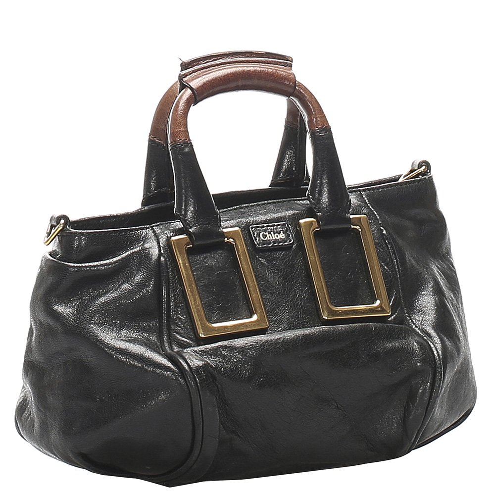 

Chloe Black Leather Ethel Satchel