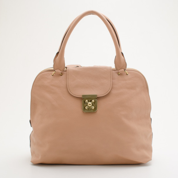 مملوكة مسبقًا Chloé Cream Leather Large Elsie Shoulder Bag