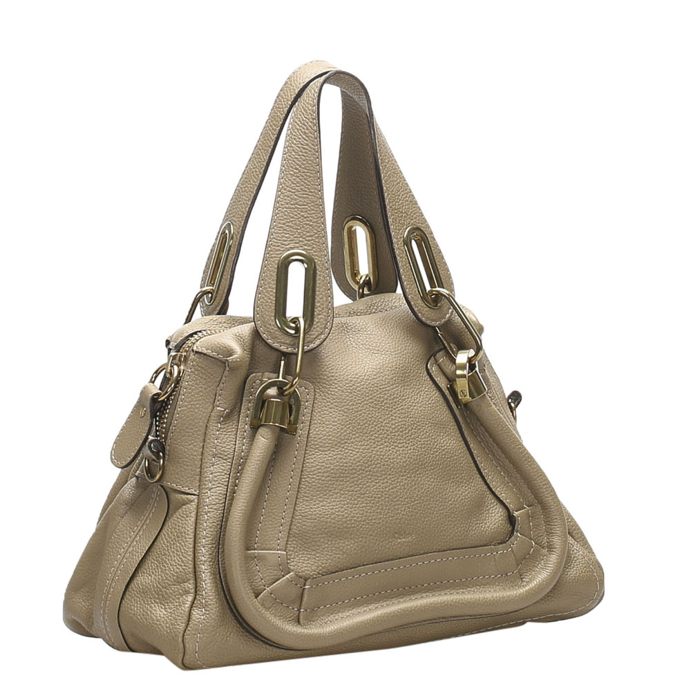 

Chloe Gray Leather  Paraty Bag, Grey