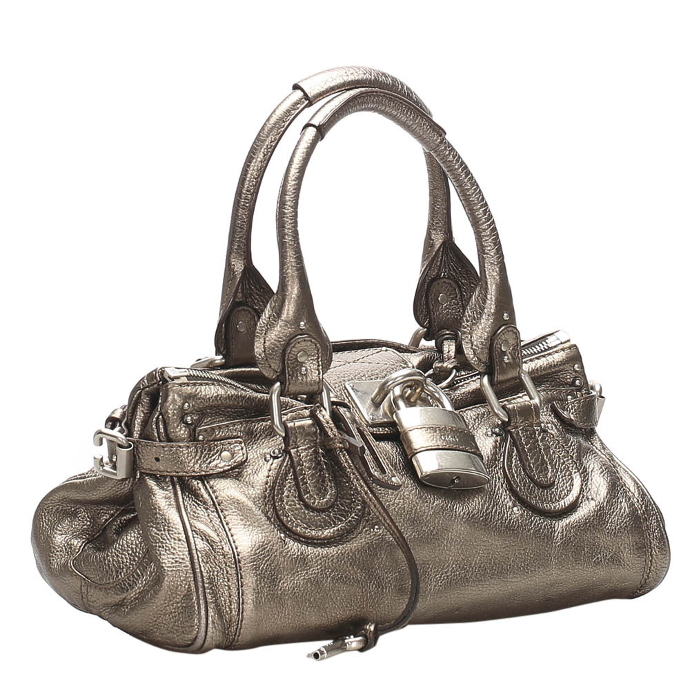 

Chloe Metallic Leather Paddington Bag