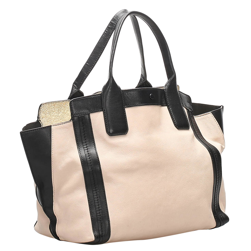 

Chloe Cream Leather Alison Tote Bag, Beige