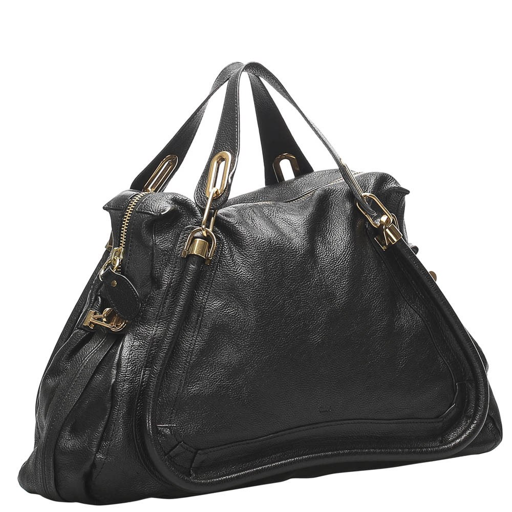 

Chloe Black Leather Paraty Medium Bag