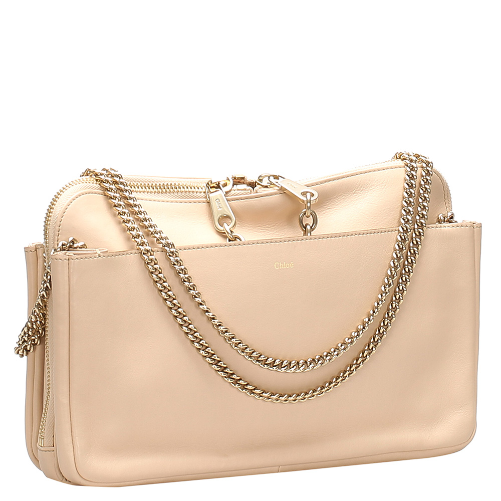 

Chloe Beige Leather Lucy Shoulder Bag