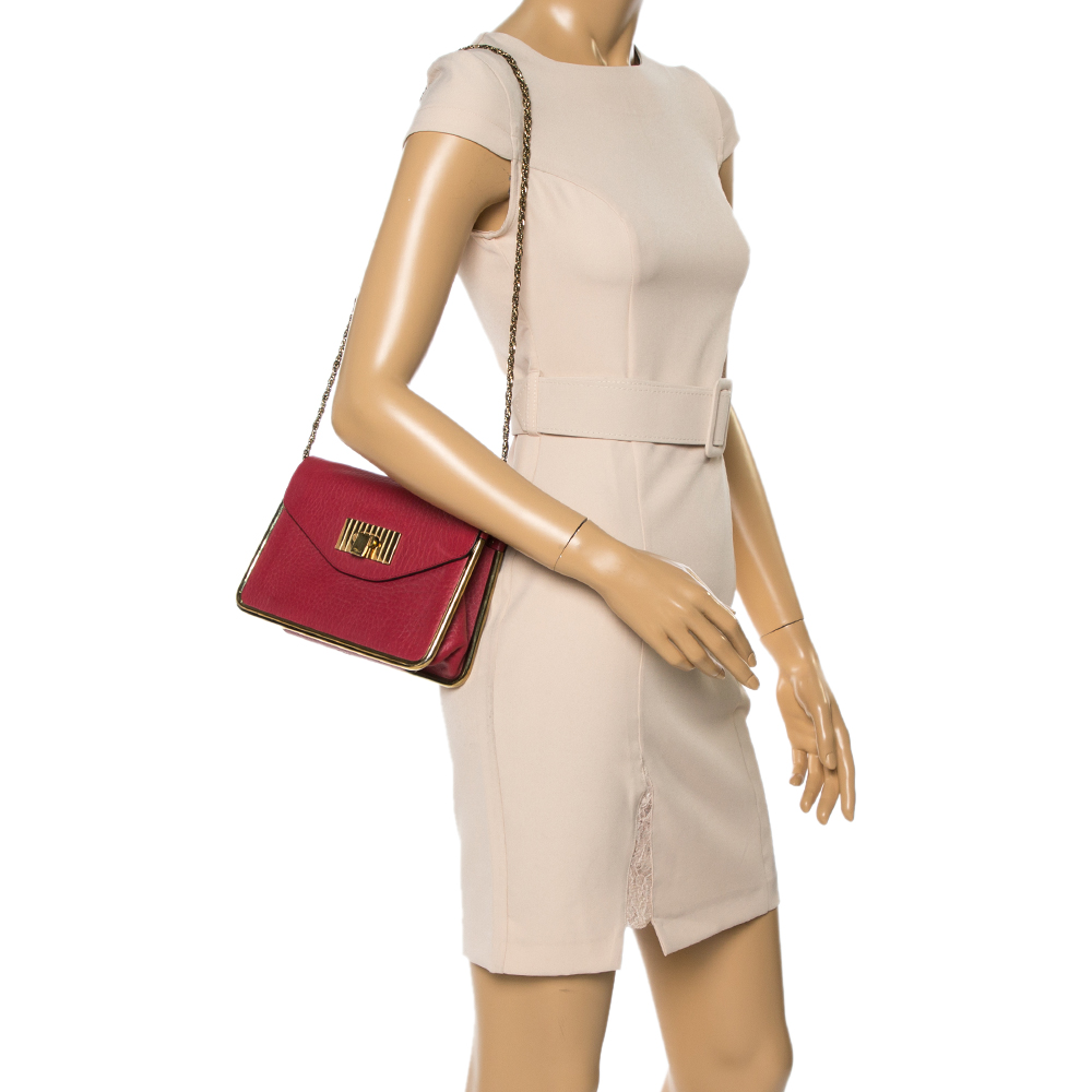 

Chloe Red Leather Small Sally Shoulder Bag