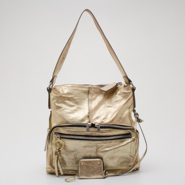 Pre-owned Chloé Metallic Gold Large Shoulder Bag
