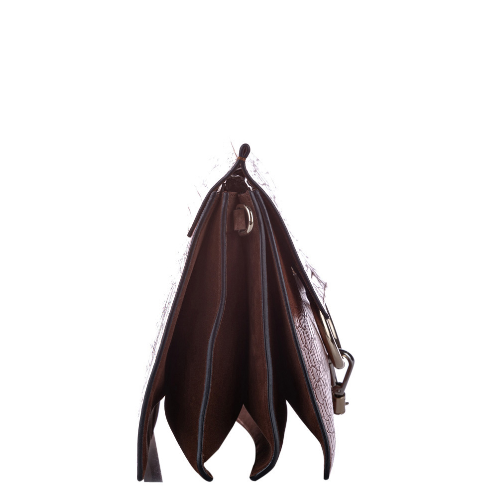 

Chloe Brown Embossed Leather Faye Medium Bag