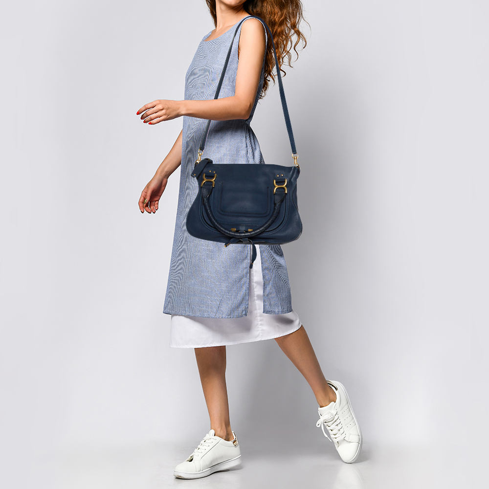

Chloe Blue Leather Medium Marcie Shoulder Bag
