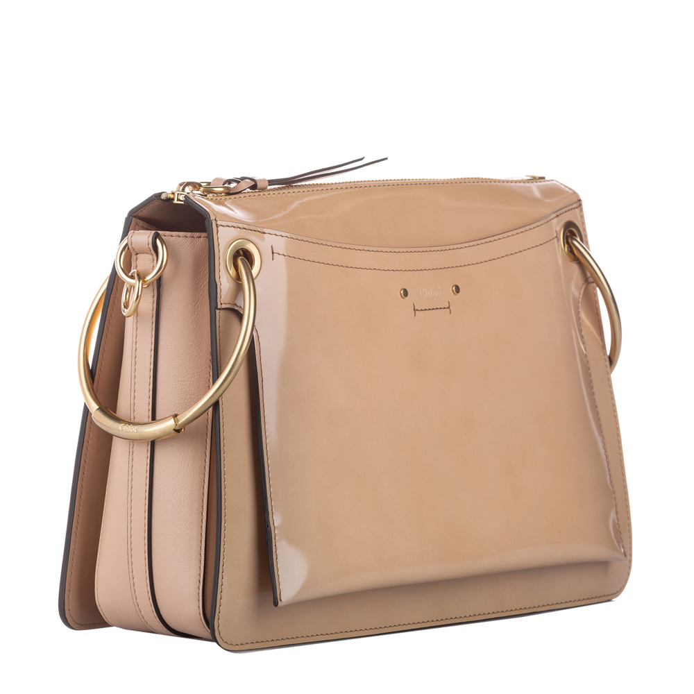 

Chloe Beige Patent Leather Roy Satchel Bag